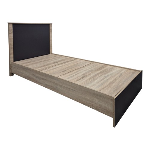 Κρεβάτι με στρώμα Athos Sleepy pakoworld sonoma ανθρακί 90x190εκ