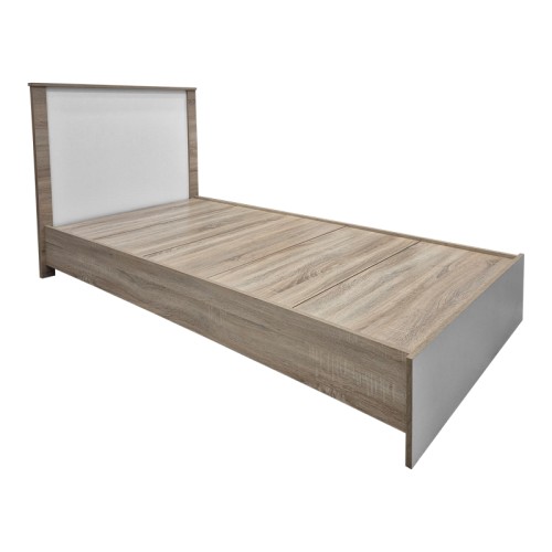 Κρεβάτι με στρώμα Athos Sleepy pakoworld sonoma λευκό 90x190εκ