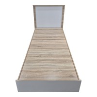 Κρεβάτι με στρώμα Athos Sleepy pakoworld sonoma λευκό 90x190εκ