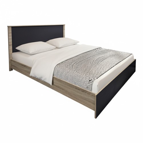 Κρεβάτι με στρώμα Athos Sleepy pakoworld sonoma ανθρακί 160x200εκ
