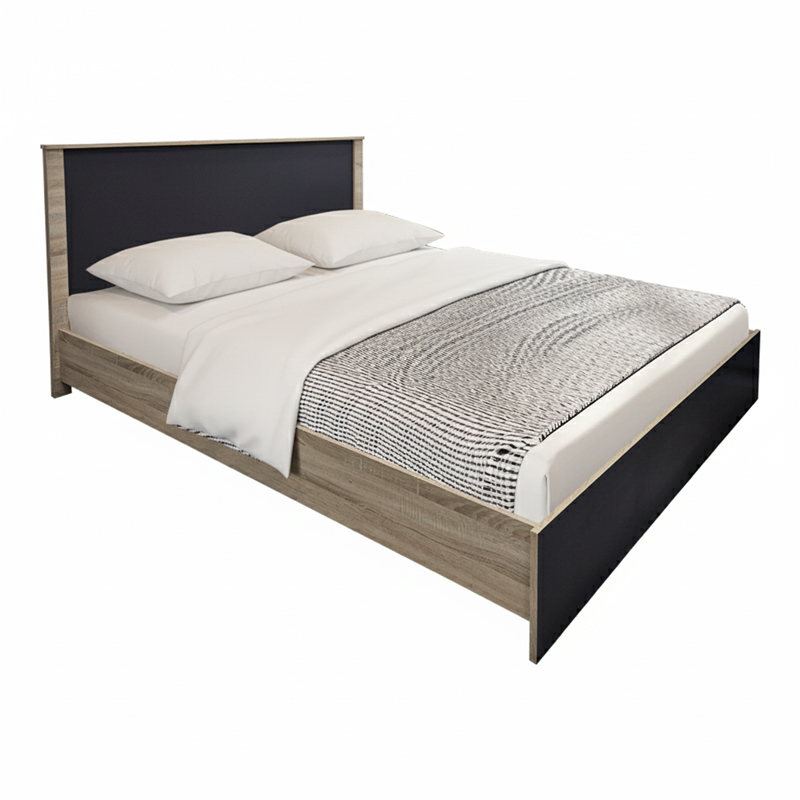 Κρεβάτι με στρώμα Athos Sleepy pakoworld sonoma ανθρακί 160x200εκ