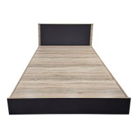 Κρεβάτι με στρώμα Athos Sleepy pakoworld sonoma ανθρακί 160x200εκ