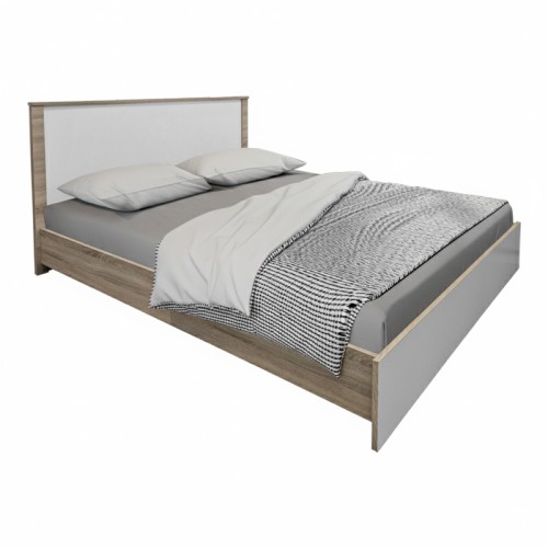 Κρεβάτι με στρώμα Athos Sleepy pakoworld sonoma λευκό 160x200εκ