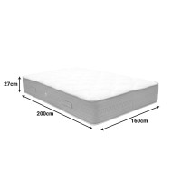 Κρεβάτι με στρώμα Athos Sleepy pakoworld sonoma λευκό 160x200εκ