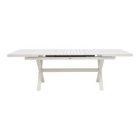 Τραπεζαρία Dagyn Vista pakoworld σετ 7τεμ λευκό αλουμίνιο 180-240x90x76εκ