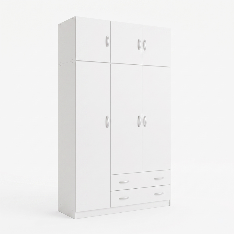 Ντουλάπα τρίφυλλη με πατάρι Alvia pakoworld λευκό 150x51x240εκ