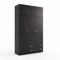 Ντουλάπα τρίφυλλη με πατάρι Alvia pakoworld wenge 150x51x240εκ