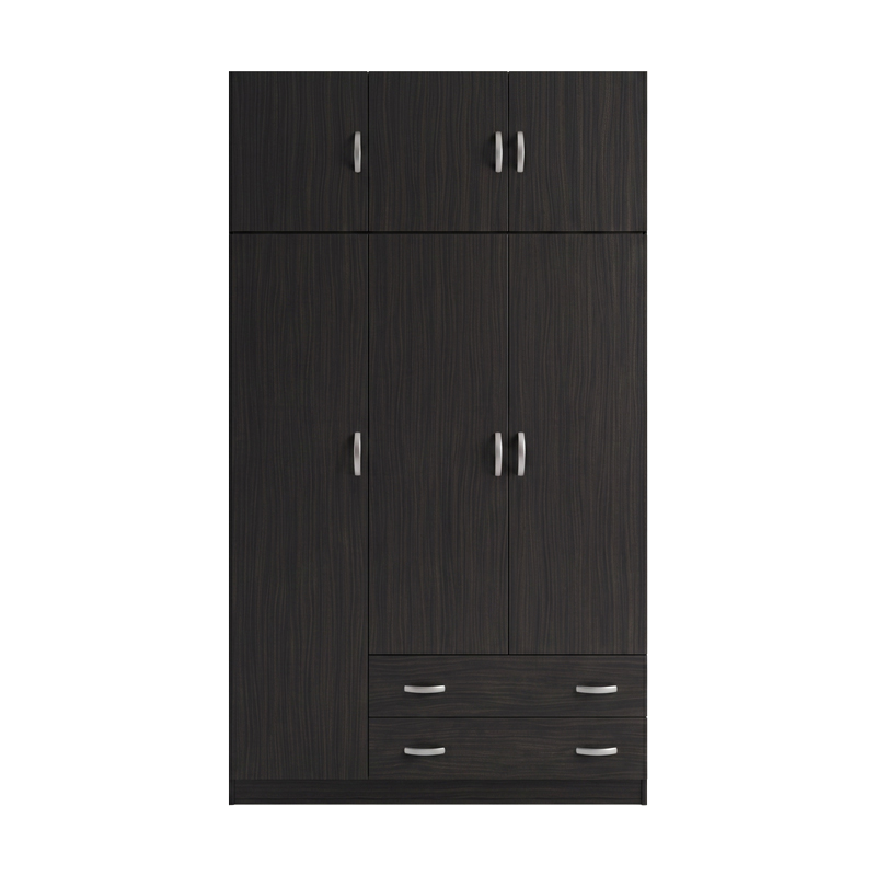 Ντουλάπα τρίφυλλη με πατάρι Alvia pakoworld wenge 150x51x240εκ