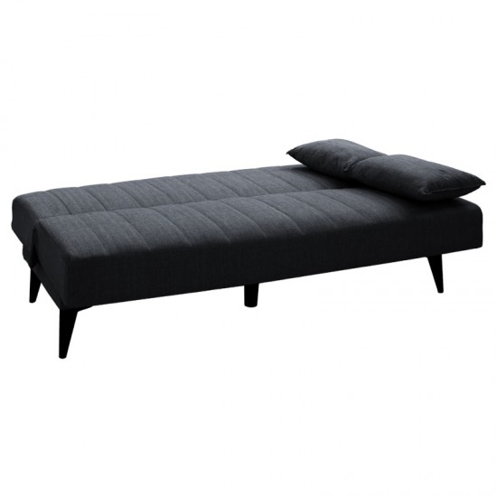 Kαναπές κρεβάτι Ege pakoworld 3θέσιος ύφασμα ανθρακί 180x75x86εκ