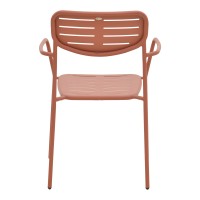 Πολυθρόνα Deraby pakoworld στοιβαζόμενη terracotta μέταλλο 56x45.5x83εκ