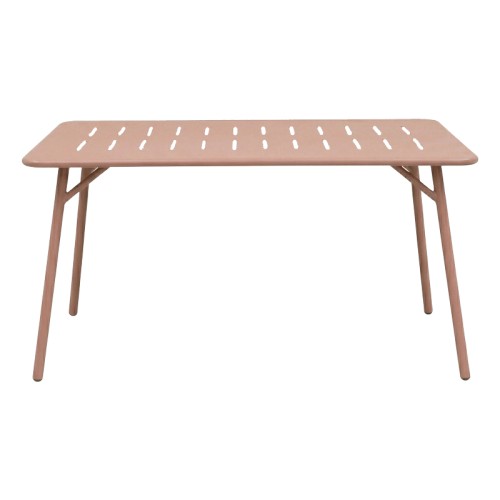 Τραπέζι Moraja pakoworld terracotta μέταλλο 140x80x72εκ