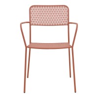 Πολυθρόνα Federal pakoworld στοιβαζόμενη terracotta μέταλλο 57x58x81.5εκ