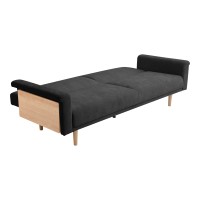 Καναπες-κρεβάτι Flexo pakoworld υφασμα ανθρακί 220x84.5x82εκ