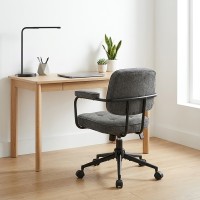 Καρέκλα γραφείου Leberta pakoworld ανθρακί ύφασμα 64x63,5x86-96εκ
