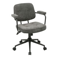 Καρέκλα γραφείου Leberta pakoworld ανθρακί ύφασμα 64x63,5x86-96εκ