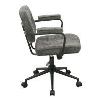 Καρέκλα γραφείου Leberta pakoworld ανθρακί ύφασμα 64x63,5x86-96εκ