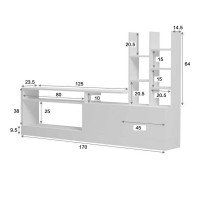 Σύνθετο σαλονιού Seruno pakoworld λευκό 170x25x100εκ