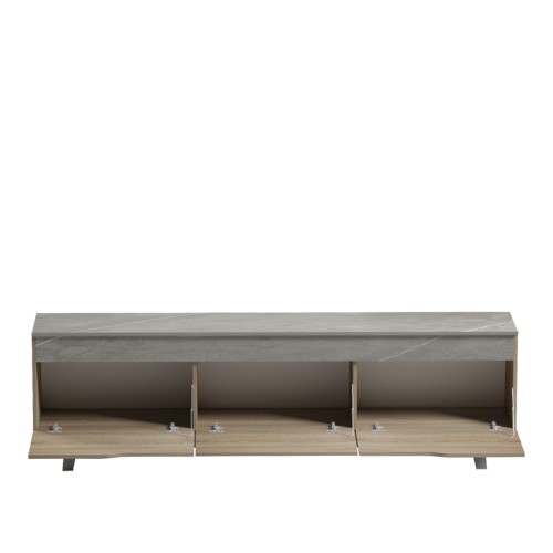 Έπιπλο τηλεόρασης Kasandra pakoworld μπεζ μαρμάρου-sonoma 180x35x48.5εκ