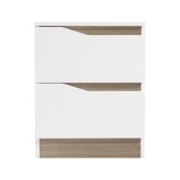 Κομοδίνο Verena pakoworld σε λευκή-sonoma απόχρωση 40x40x50εκ