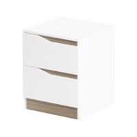 Κομοδίνο Verena pakoworld σε λευκή-sonoma απόχρωση 40x40x50εκ