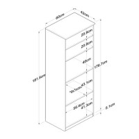 Ντουλάπα κουζίνας Rowan pakoworld σε ανθρακί-oak απόχρωση 60x42x182εκ