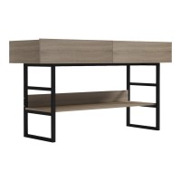 Κονσόλα Vien pakoworld σε sonoma-μαύρη απόχρωση 139x43x75.5εκ