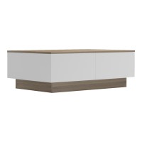 Τραπέζι σαλονιού Winey pakoworld σε sonoma-λευκή απόχρωση 90x60x31.5εκ