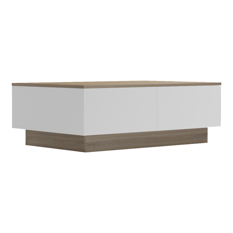 Τραπέζι σαλονιού Winey pakoworld σε sonoma-λευκή απόχρωση 90x60x31.5εκ