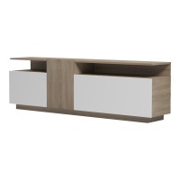 Έπιπλο τηλεόρασης Vendora pakoworld σε sonoma-λευκή απόχρωση 150x29.5x46.3εκ