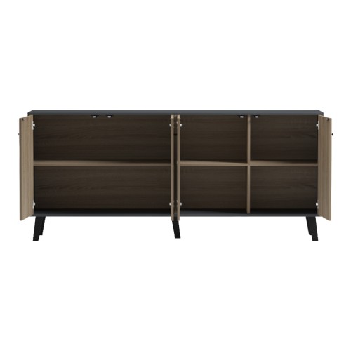 Μπουφές Tuscany pakoworld sonoma-ανθρακί 180x40x78.6εκ