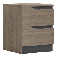 Κομοδίνο Verena pakoworld sonoma-ανθρακί 40x40x50εκ