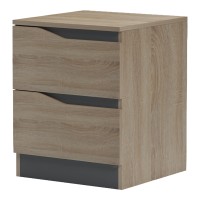 Κομοδίνο Verena pakoworld sonoma-ανθρακί 40x40x50εκ