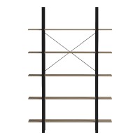 Βιβλιοθήκη-Ραφιέρα Loftie pakoworld sonoma-μαύρο μέταλλο 126x28x165εκ