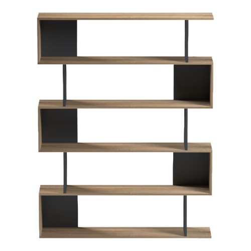 Βιβλιοθήκη Tetri pakoworld sonoma-ανθρακί 121.8x25.4x158.8εκ
