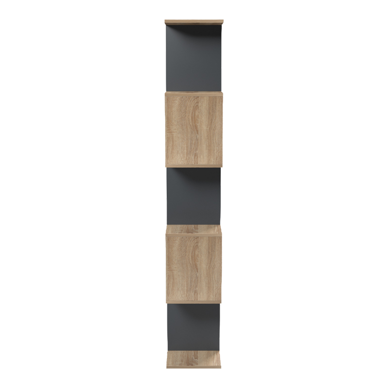 Βιβλιοθήκη Tetri pakoworld sonoma-ανθρακί 121.8x25.4x158.8εκ