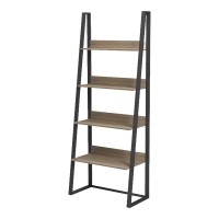 Βιβλιοθήκη-Ραφιέρα Alfa pakoworld sonoma-μαύρο μέταλλο 75x36x185εκ