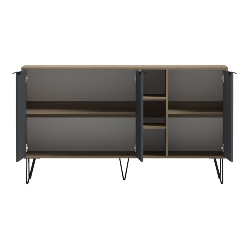 Μπουφές Balain pakoworld sonoma-ανθρακί 142x35.5x83εκ