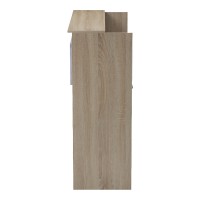 Γραφείο reception Optima pakoworld με led sonoma-λευκή όψη μαρμάρου 110x40x110εκ