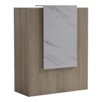 Γραφείο reception Zowel pakoworld με led sonoma-λευκή όψη μαρμάρου 90x40x110εκ