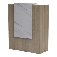 Γραφείο reception Zowel pakoworld με led sonoma-λευκή όψη μαρμάρου 90x40x110εκ