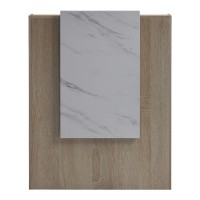 Γραφείο reception Zowel pakoworld με led sonoma-λευκή όψη μαρμάρου 90x40x110εκ