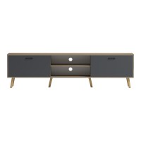Έπιπλο τηλεόρασης Gorna pakoworld sonoma-ανθρακί 180x35x48.6εκ