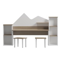 Παιδικό γραφείο με σκαμπο Dualto pakoworld sonoma-λευκό 180x30x93.6εκ