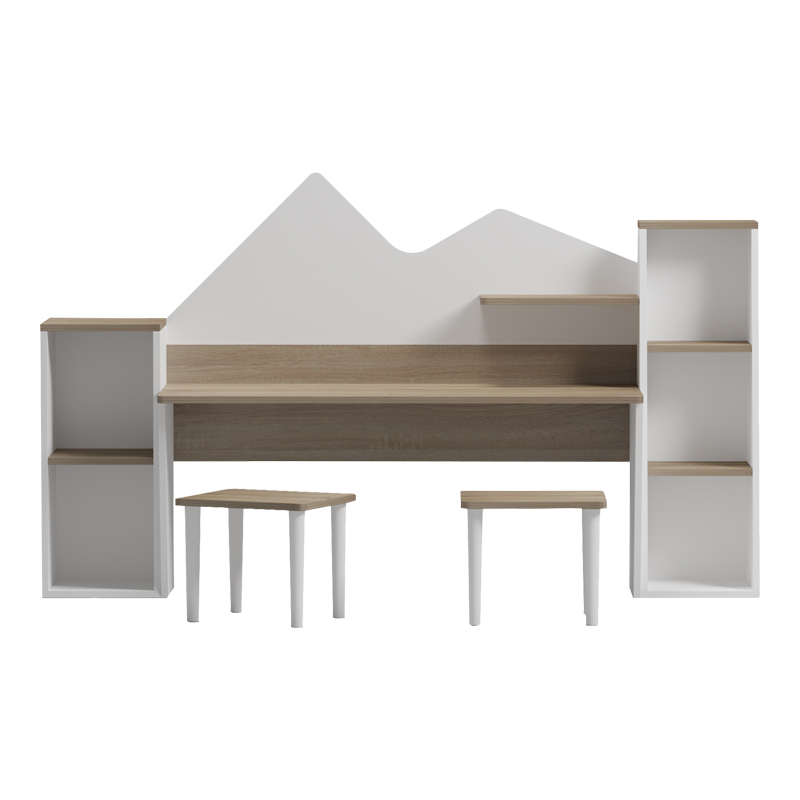 Παιδικό γραφείο με σκαμπο Dualto pakoworld sonoma-λευκό 180x30x93.6εκ