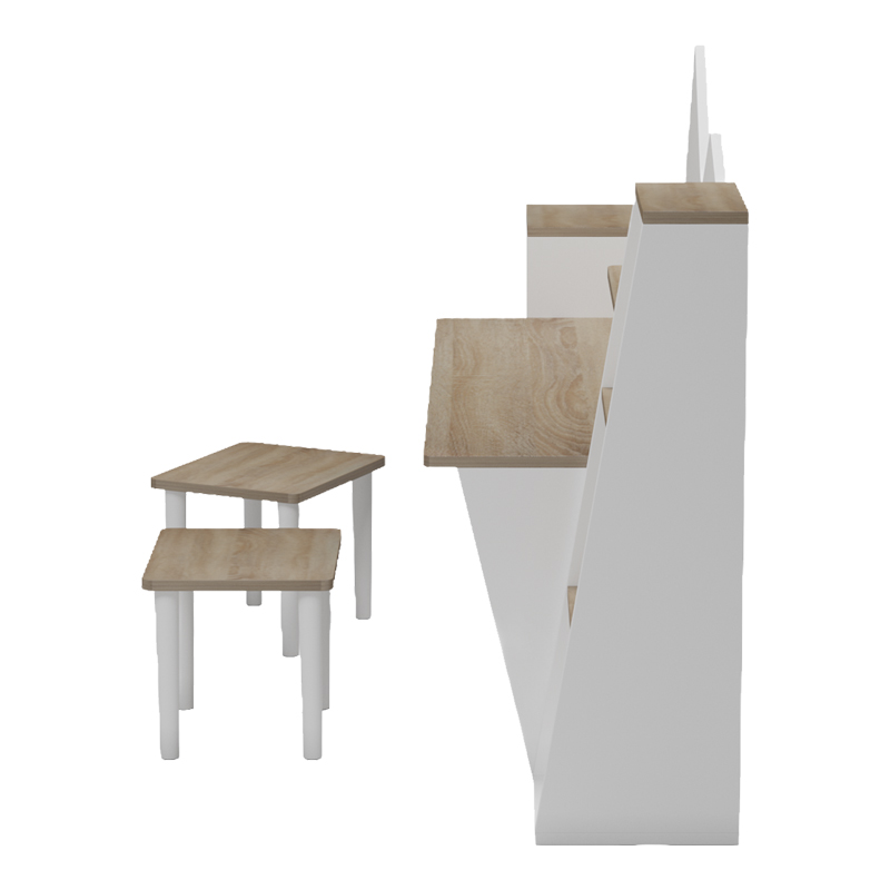 Παιδικό γραφείο με σκαμπο Dualto pakoworld sonoma-λευκό 180x30x93.6εκ