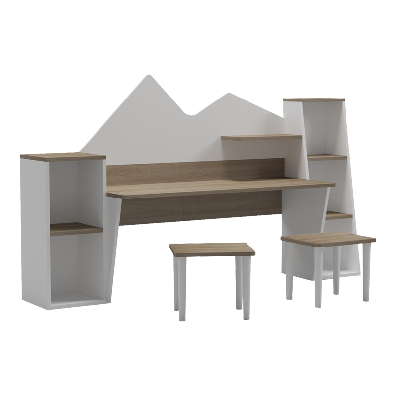 Παιδικό γραφείο με σκαμπο Dualto pakoworld sonoma-λευκό 180x30x93.6εκ