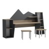 Παιδικό γραφείο με σκαμπο Dualto pakoworld sonoma-ανθρακί 180x30x93.6εκ