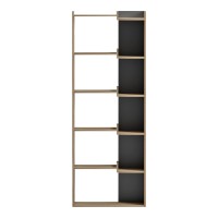 Βιβλιοθήκη Corpus pakoworld sonoma - ανθρακί 61x22x162εκ