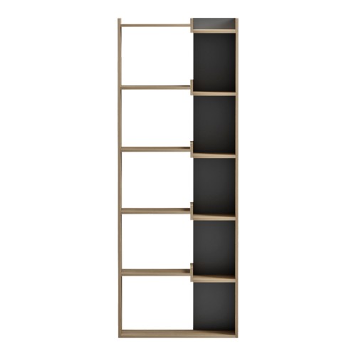 Βιβλιοθήκη Corpus pakoworld sonoma - ανθρακί 61x22x162εκ