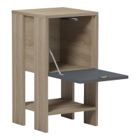 Κομοδίνο Reppo pakoworld sonoma-ανθρακί 30x30x55εκ